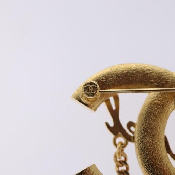 CHANEL COCO Mark Brooch metal Gold CC Auth BA4087M - Picture 6 of 13